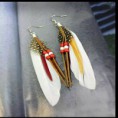Pendientes de Plumas Bohemio - Blanco